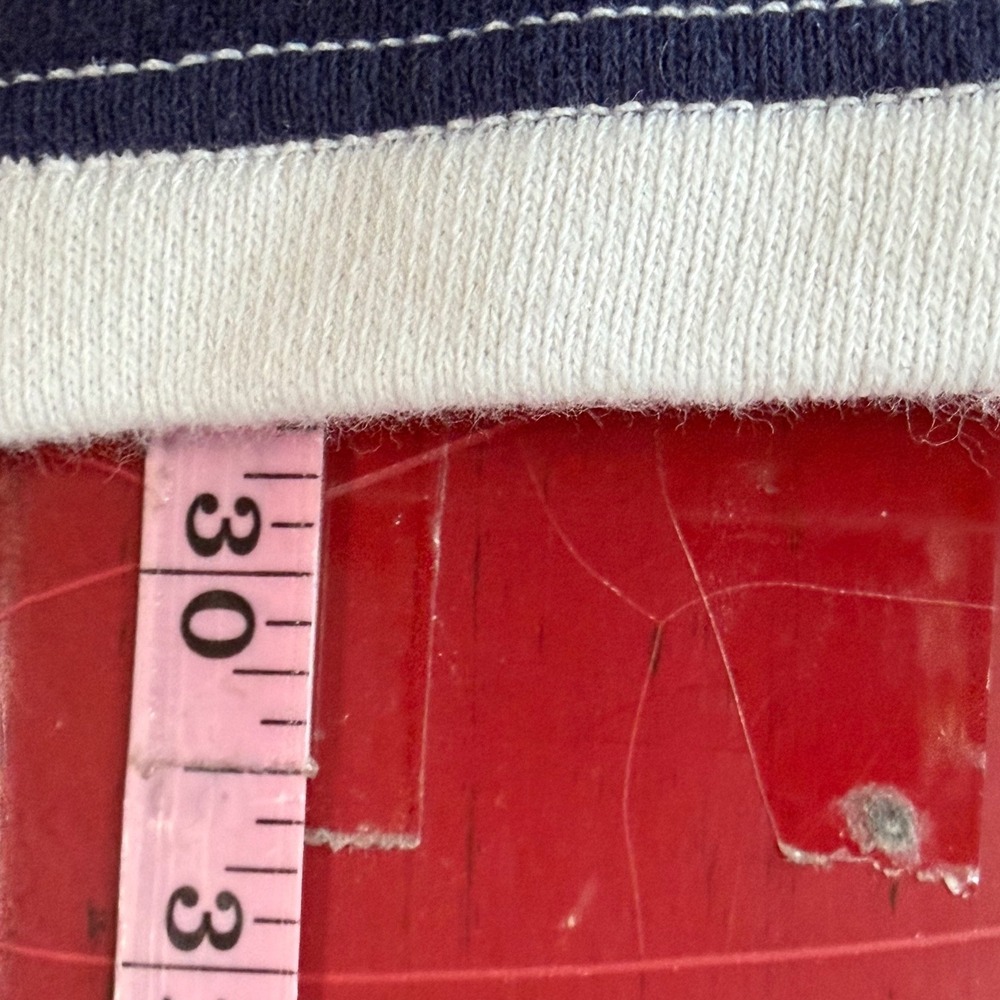 Aerie Striped Rugby Sweatshirt Womens S Navy Nautical  Oversized Prep Rally - Picture 16 of 16